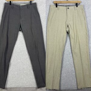 Linksoul Set of 2 Straight Leg Performance Golf Pants Mens Size 32 Gray Beige